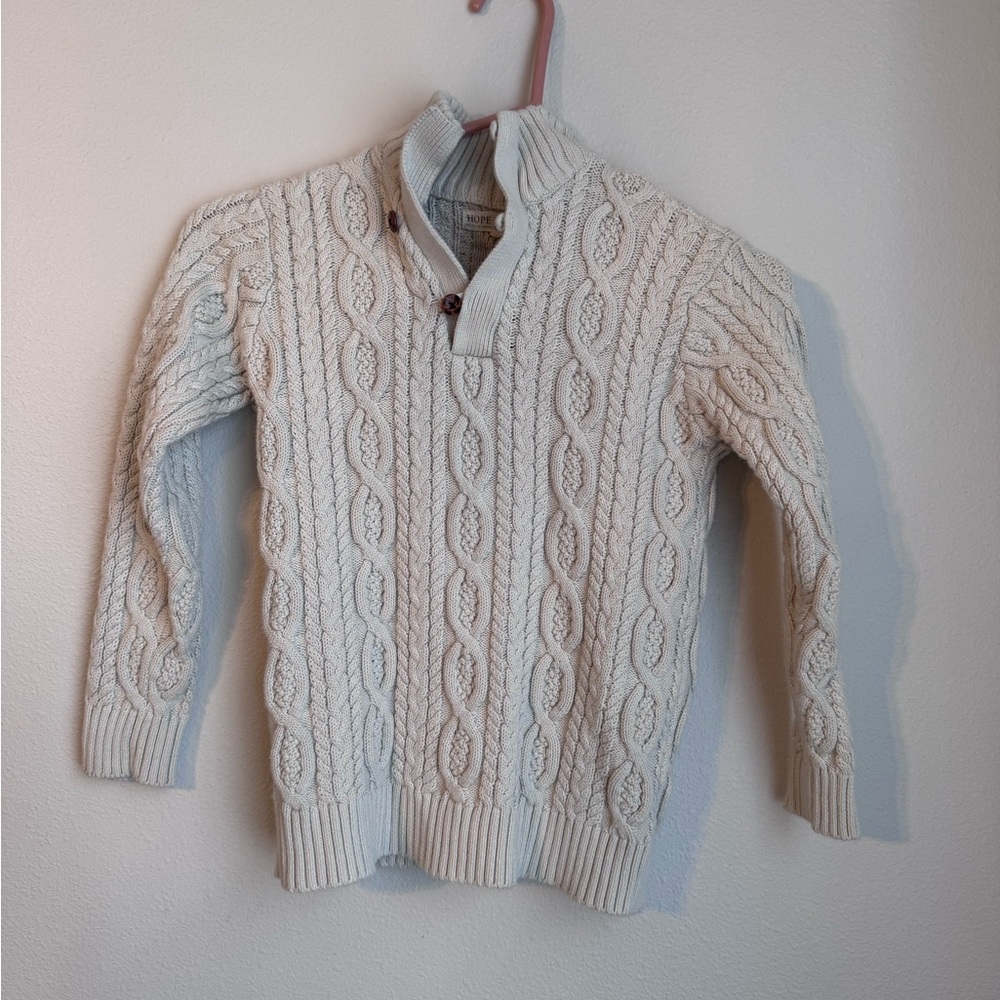 Kids Cream Cable Knit Sweater size medium